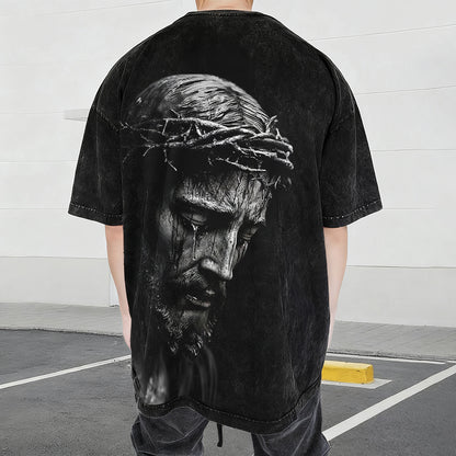 Crown Of Thorns Portrait Washed T-Shirt