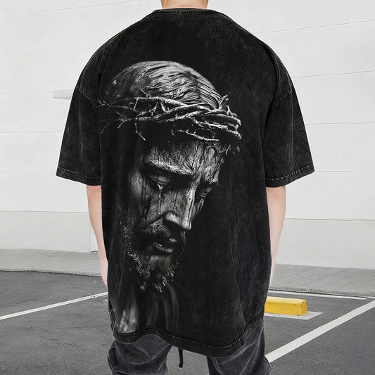 Crown Of Thorns Portrait Washed T-Shirt