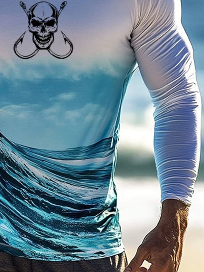 Men's Outdoor Sun Protection Breathable Cool Hooded Sun Protection Long-Sleeved Top