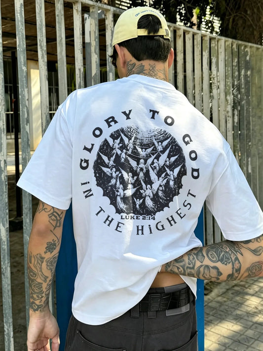 Glory To God In The Highest Luke 2:14 Printed Men's T-shirt