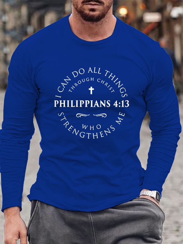 Philippians 4:13 Cotton Crew Neck Long Sleeve