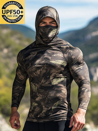 Men's Outdoor Sun Protection Breathable Cool Hooded Sun Protection Long Sleeve Top