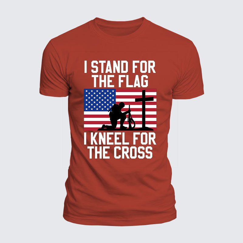 Luxe Mercerized Cotton Tee - I Stand For The Flag And Kneel For The Cross