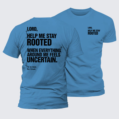 Luxe Mercerized Cotton Tee - Lord Help Me Stay Rooted