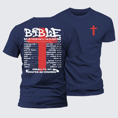 Luxe Mercerized Cotton Tee - Bible Emergency Numbers