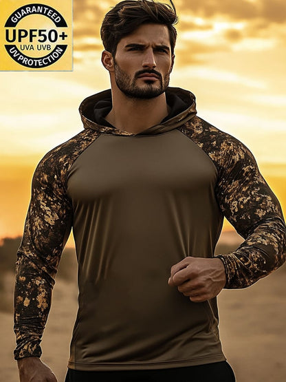 Men's Outdoor Sun Protection Cool Hooded Sun Protection Long Sleeve Top