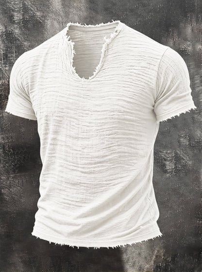 Men's Vintage Frayed V-Neck T-Shirt