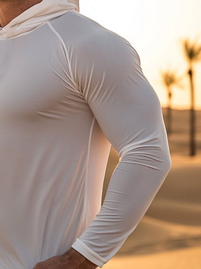 Men's Outdoor Sun Protection Cool Hooded Sun Protection Long Sleeve Top