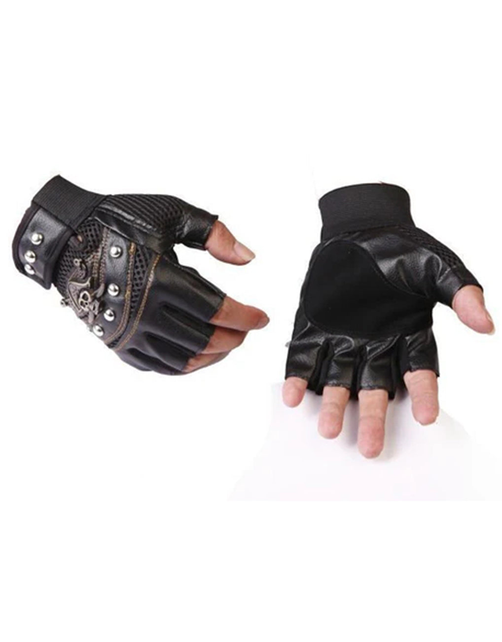 Outdoor Non-slip Wear-resistant Half-finger Pirate Head Gloves