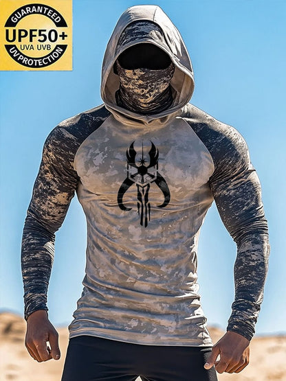 Men's Outdoor Sun Protection Breathable Cool Hooded Sun Protection Long Sleeve Top