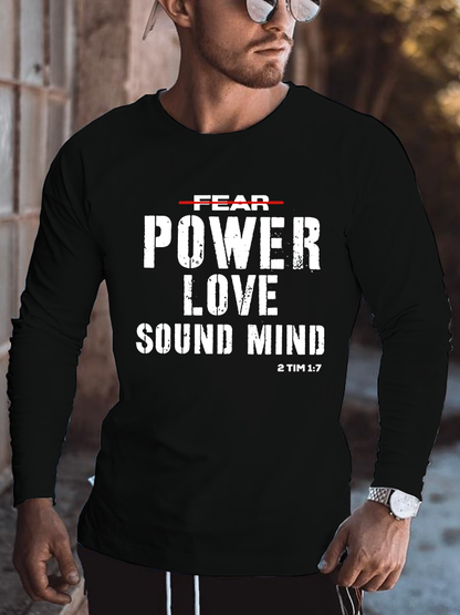Power Love Sound Mind Jesus God Christian Cotton Long Sleeve T-Shirt