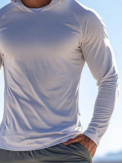 Men's Outdoor Sun Protection Cool Hooded Sun Protection Long Sleeve Top