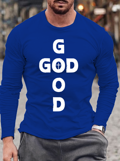 God Is Good Christian Cotton Long Sleeve T-Shirt