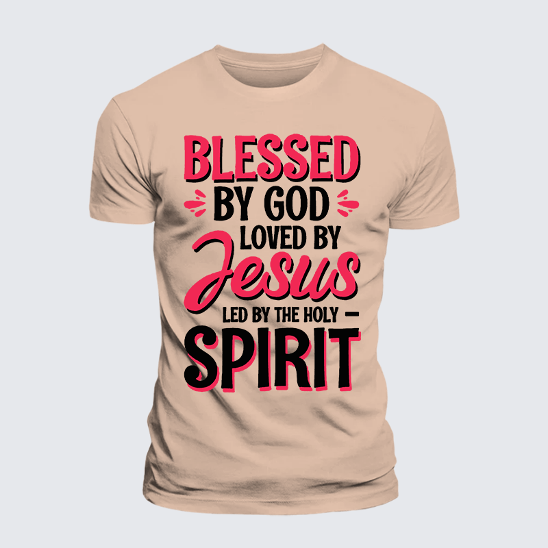Luxe Mercerized Cotton Tee - Blessed By God Loved By Jesus Led By The Holy Spirit