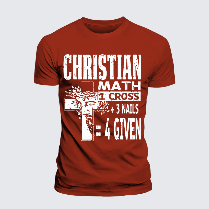 Luxe Mercerized Cotton Tee - Christian Math 1 Cross 3 Nails 4 Given