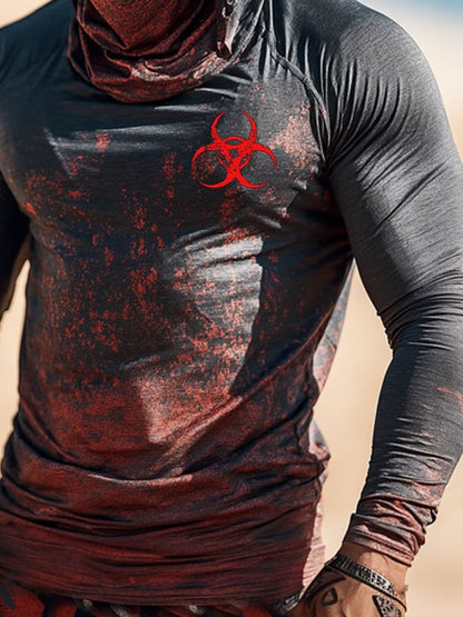Men's Outdoor Sun Protection Breathable Cool Hooded Sun Protection Long Sleeve Top