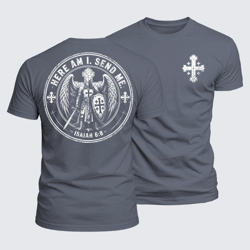 Luxe Mercerized Cotton Tee - Here I Am Send Me Isaiah 6:8