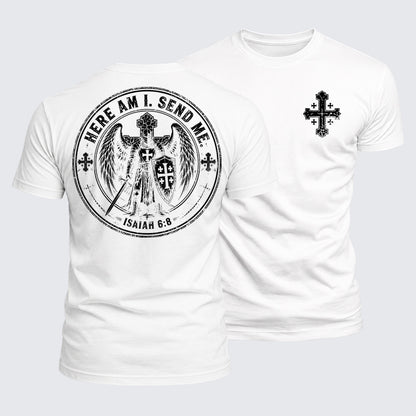 Luxe Mercerized Cotton Tee - Here I Am Send Me Isaiah 6:8