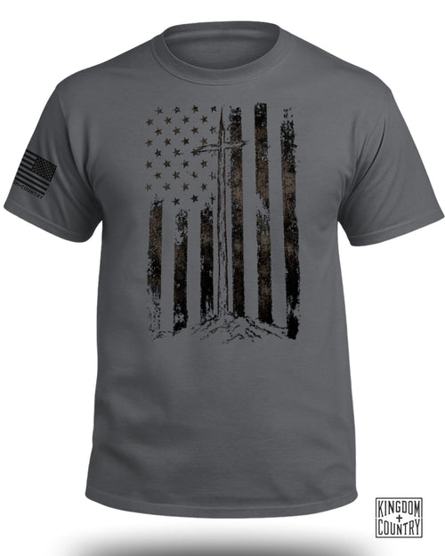 Distressed Patriotic Cross T-Shirt