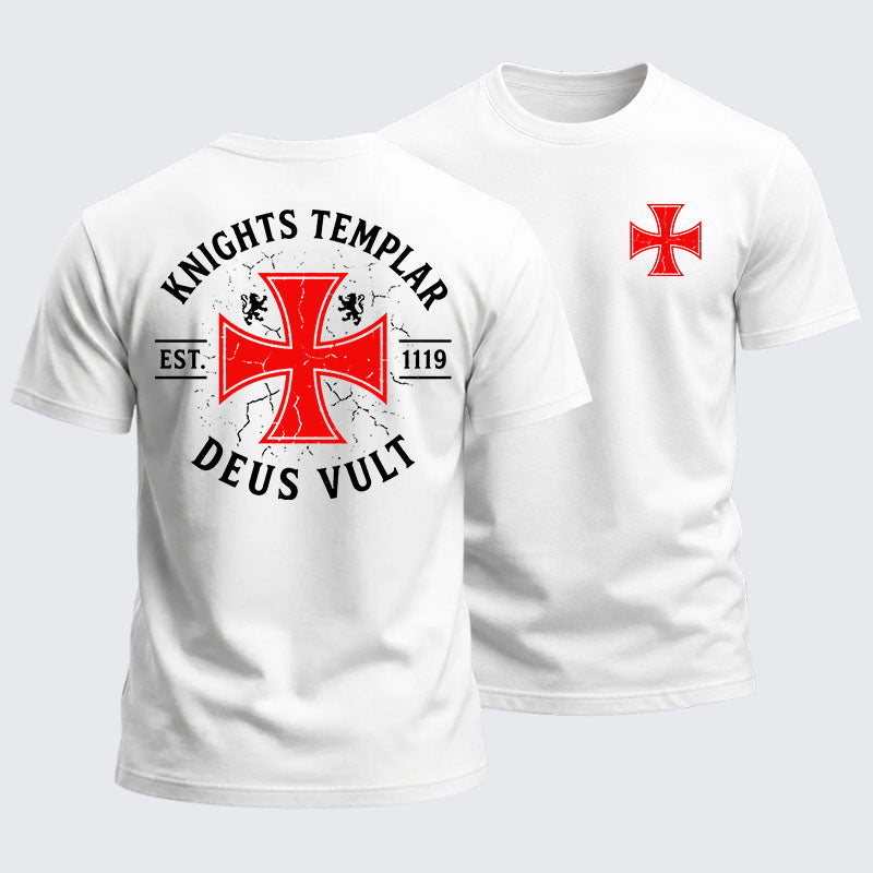 Heavyweight Cotton Tee - Knights Templar Deus Vult