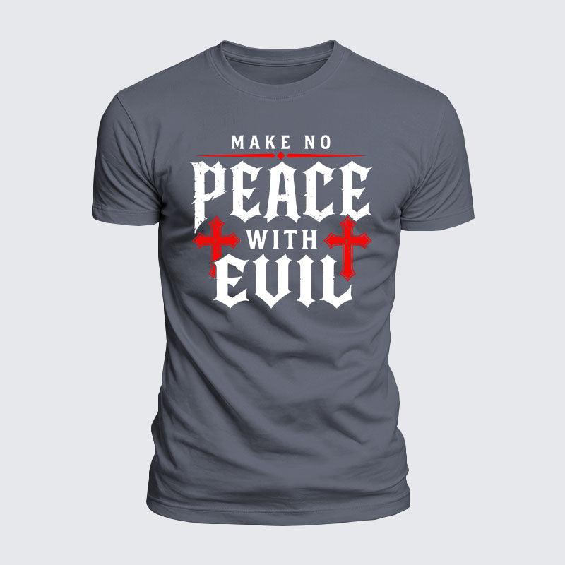 Luxe Mercerized Cotton Tee - Make No Peace with Evil Knight Templar Jerusalem Cross