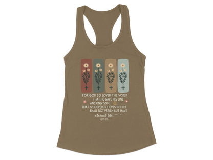Floral Cross Racerback Tank Top
