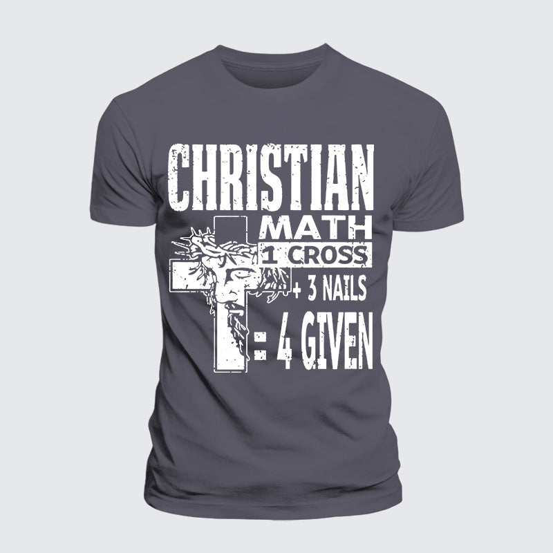 Luxe Mercerized Cotton Tee - Christian Math 1 Cross 3 Nails 4 Given