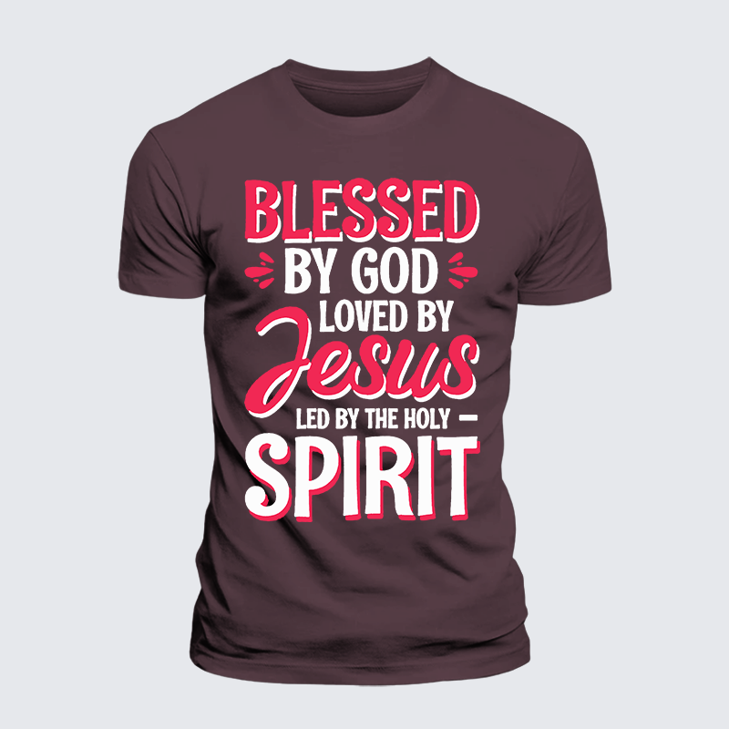 Luxe Mercerized Cotton Tee - Blessed By God Loved By Jesus Led By The Holy Spirit
