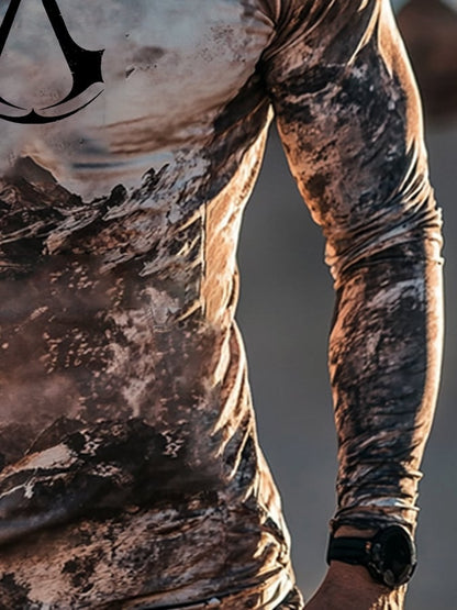 Men's Outdoor Sun Protection Breathable Cool Mask Hooded Sun Protection Long-Sleeved Top