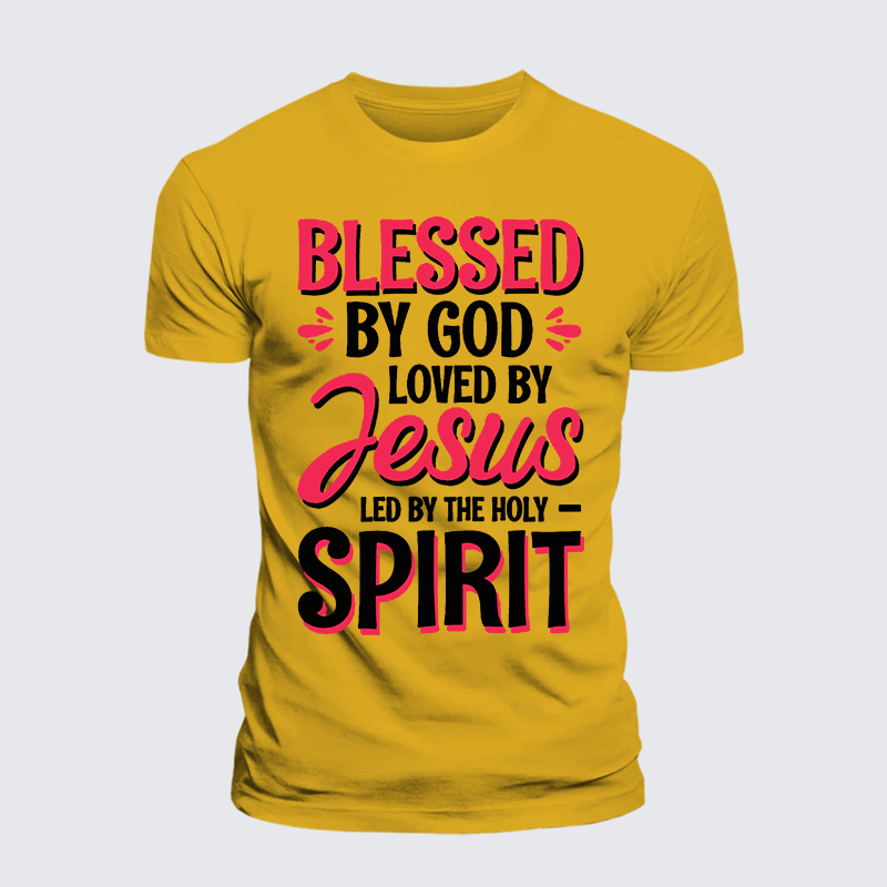 Luxe Mercerized Cotton Tee - Blessed By God Loved By Jesus Led By The Holy Spirit