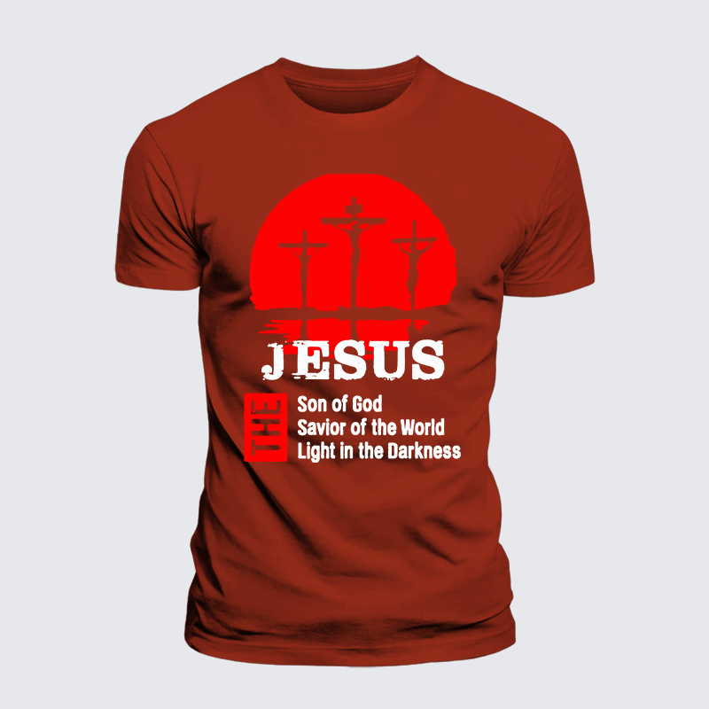 Luxe Mercerized Cotton Tee - Jesus The Son Of God The Savior Of The World The Light In The Darkness
