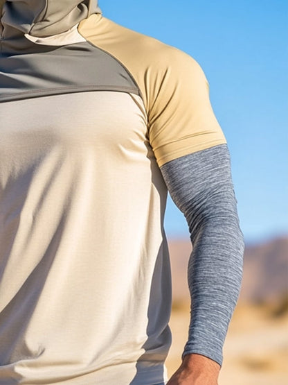 Men's Outdoor Sun Protection Breathable Cool Mask Hooded Sun Protection Long-Sleeved Top