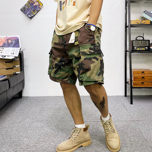 Classic Camo Men's Japanese Multi-pocket Design Outdoor Shorts