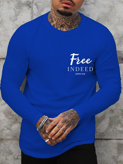 Free Indeed John 8:36 Cotton Long Sleeve T-Shirt