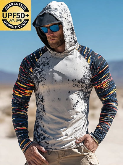 Men's Outdoor Sun Protection Cool Hooded Sun Protection Long Sleeve Top