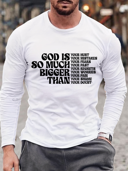 God Is So Much Bigger Than Christian Cotton Long Sleeve T-Shirt