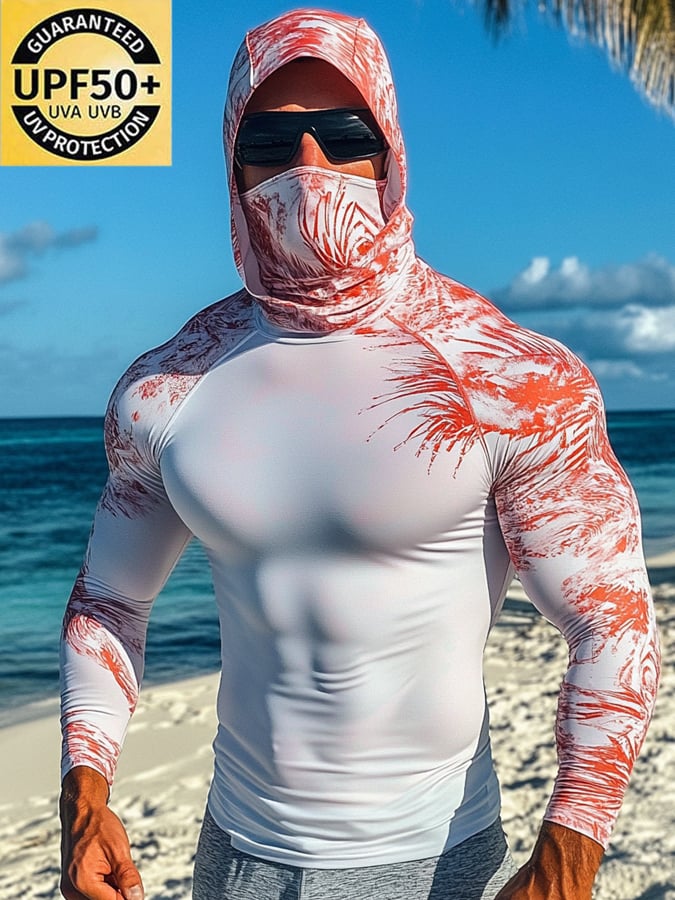 Men's Outdoor Sun Protection Breathable Cool Hooded Sun Protection Long Sleeve Top