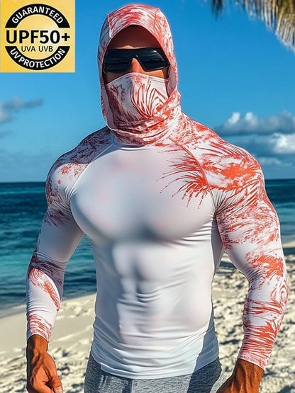 Men's Outdoor Sun Protection Breathable Cool Hooded Sun Protection Long Sleeve Top