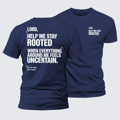 Luxe Mercerized Cotton Tee - Lord Help Me Stay Rooted