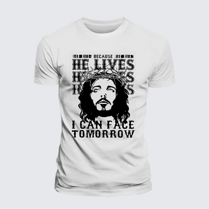 Luxe Mercerized Cotton Tee - Because He Lives