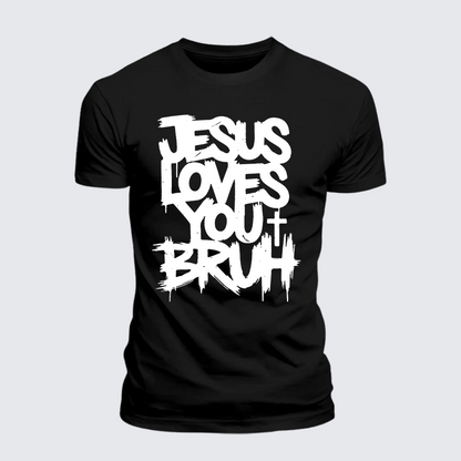 Luxe Mercerized Cotton Tee - Jesus Loves You Bruh