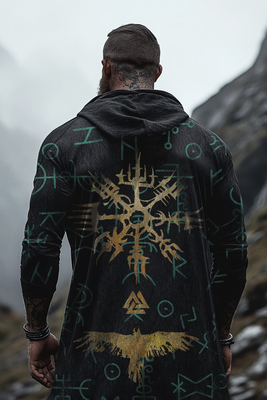 Viking Nordic Tribal Rune Totem Print Jacket