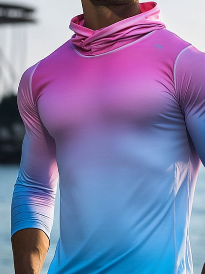 Men's Outdoor Sun Protection Breathable Cool Hooded Sun Protection Long Sleeve Top