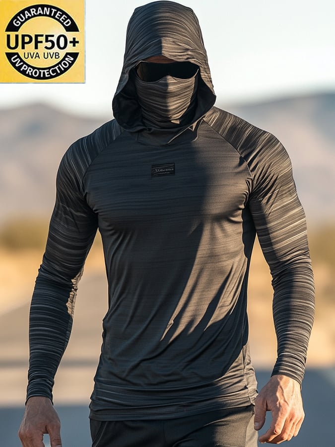 Men's Outdoor Sun Protection Breathable Cool Hooded Sun Protection Long Sleeve Top