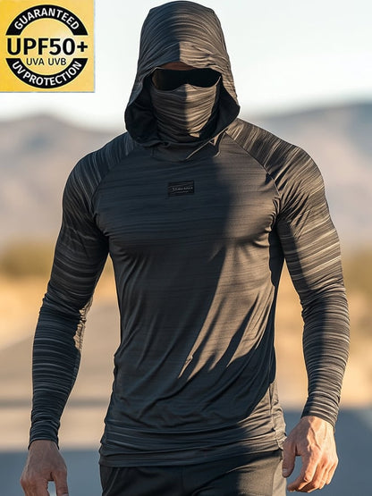 Men's Outdoor Sun Protection Breathable Cool Hooded Sun Protection Long Sleeve Top