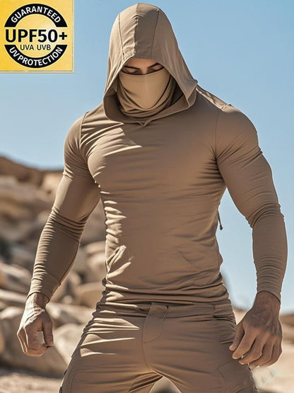 Men's Outdoor Sun Protection Breathable Cool Hooded Sun Protection Long Sleeve Top