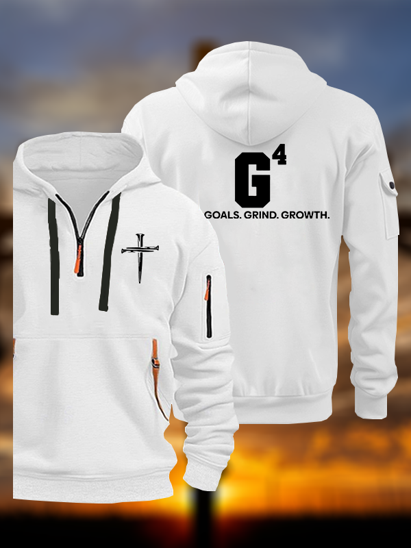 God Goals Grind Growth Jesus God Christian Zipper Hoodies