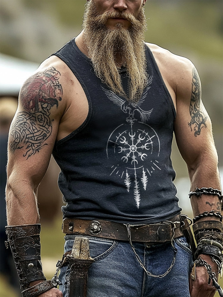 Viking Mystery Rune Compass Eagle Totem Tattoo Totem Vest T-Shirt