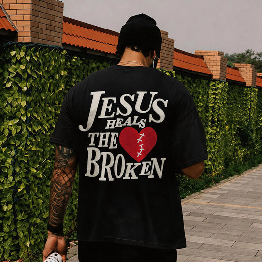 Jesus Heals The Broken Printed Men's T-shirt
