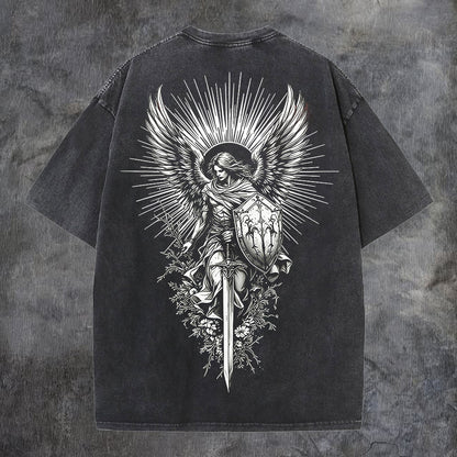 God's Guardian Printed Men's Washed Tee